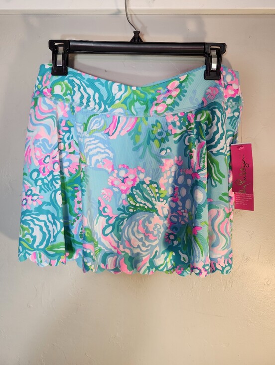 Lilly Pulitzer Pants - Lilly Pulitzer Aqua Floral Athletic Skort/swim Shorts with Pink & Green Accents
